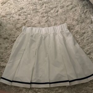 Varley White Pleated Skirt with Black Trim